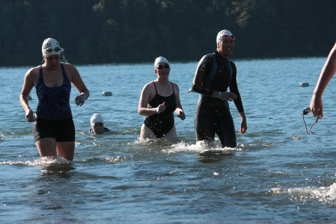 Swimmer at Best in the West Triathlon Festival at Foster Lake